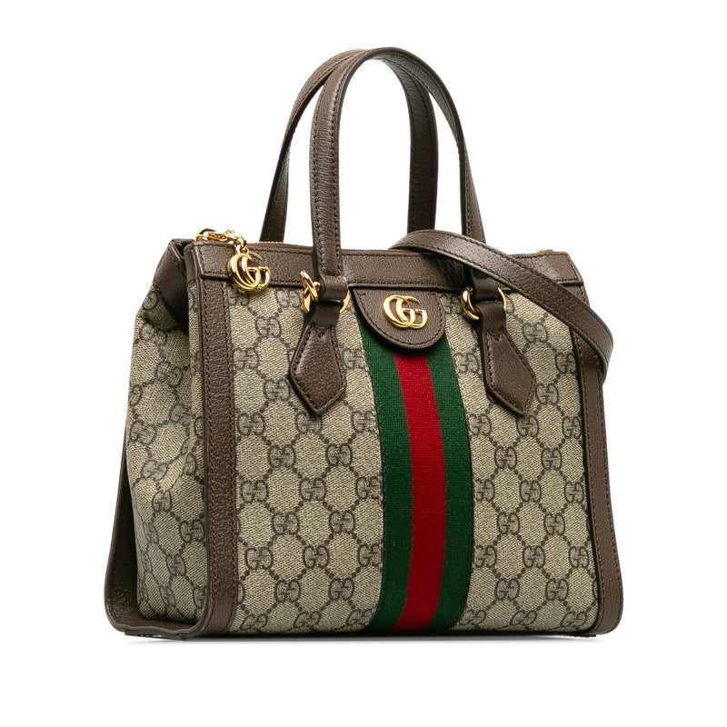 グッチ オフィディア GG スモール ハンドバッグ ショルダーバッグ 2WAY 547551 ベージュ ブラウン PVC レザー レディース GUCCI 【中古】｜【銀座パリス】　楽天市場店