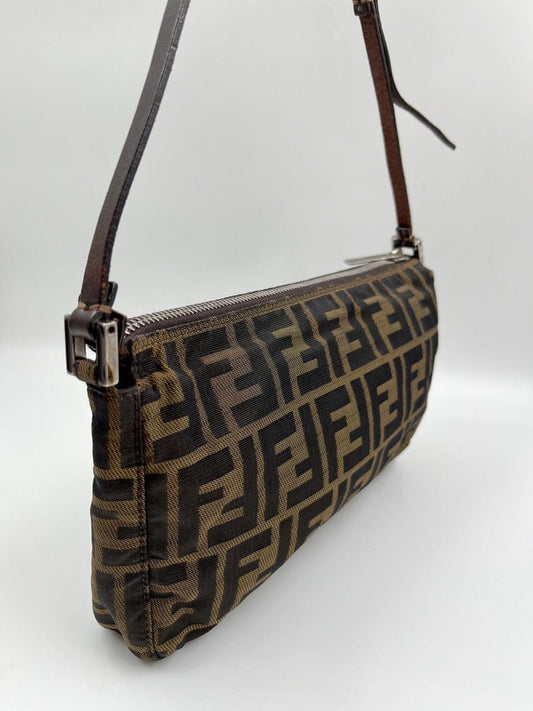 Vintage Fendi Shoulder Bag in Brown Zucca Canvas