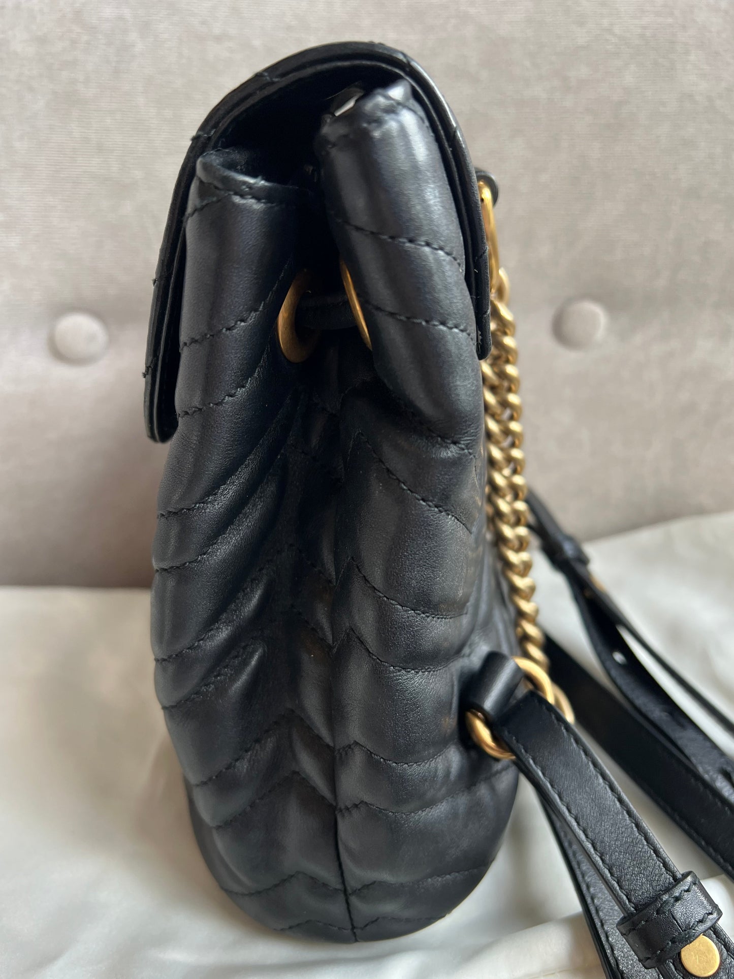 Gucci GG Black Mini Marmont Backpack