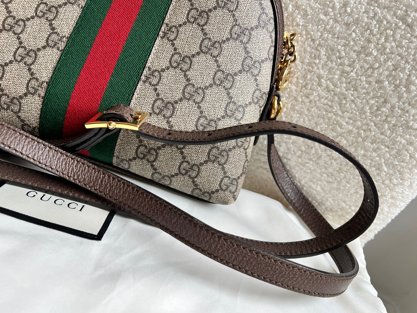 Gucci Ophidia GG Supreme Rounded Top Shoulder Bag