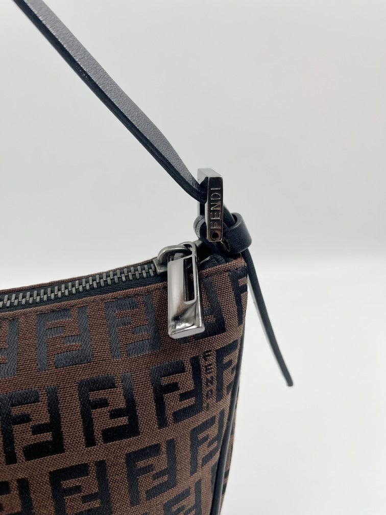 Vintage Fendi Pochette Bag in Brown Zucca Canvas