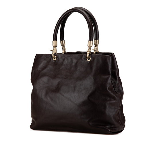 Brown Chanel CC Caviar Tote