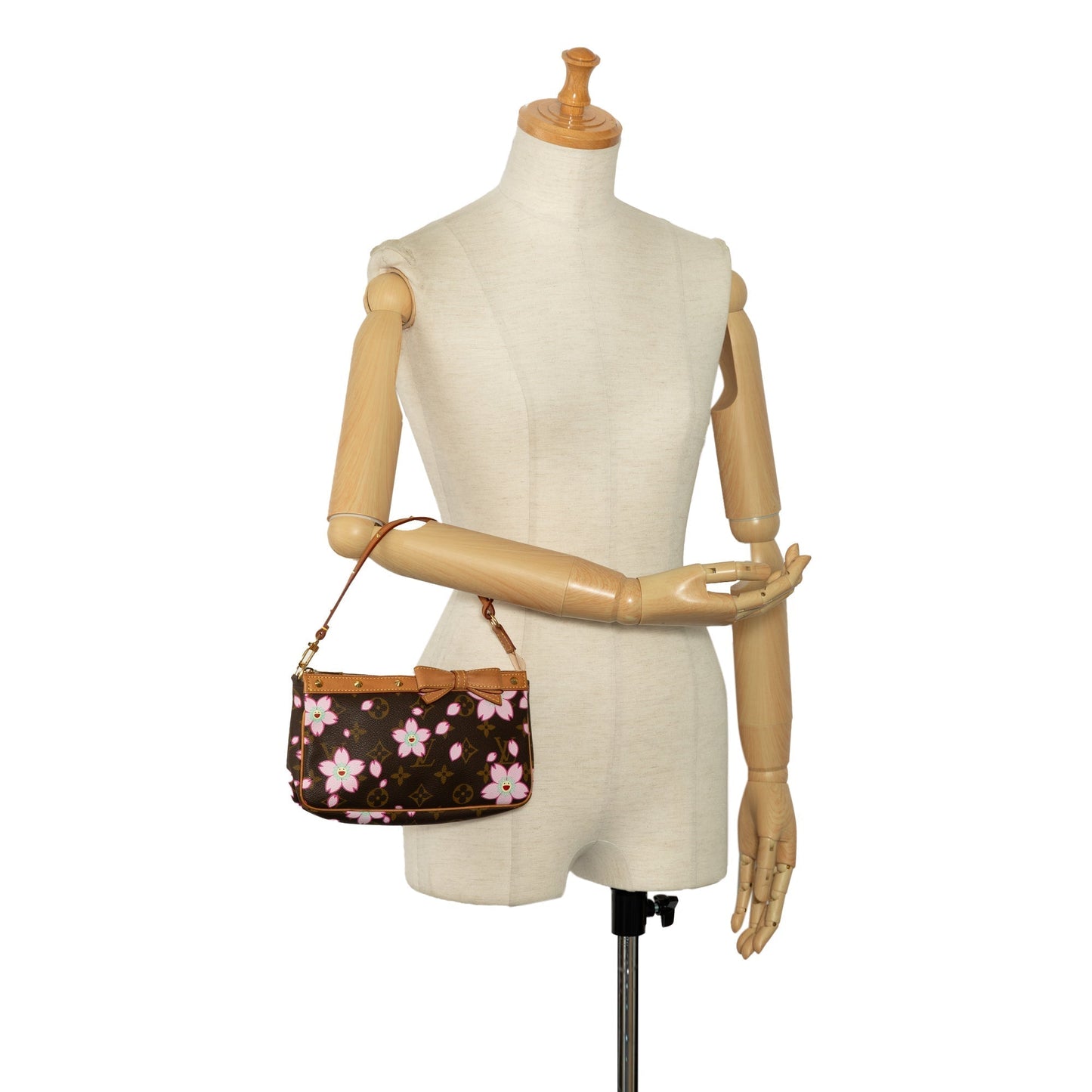 Brown Louis Vuitton x Takashi Murakami Monogram Cherry Blossom Pochette Accessoires Shoulder Bag