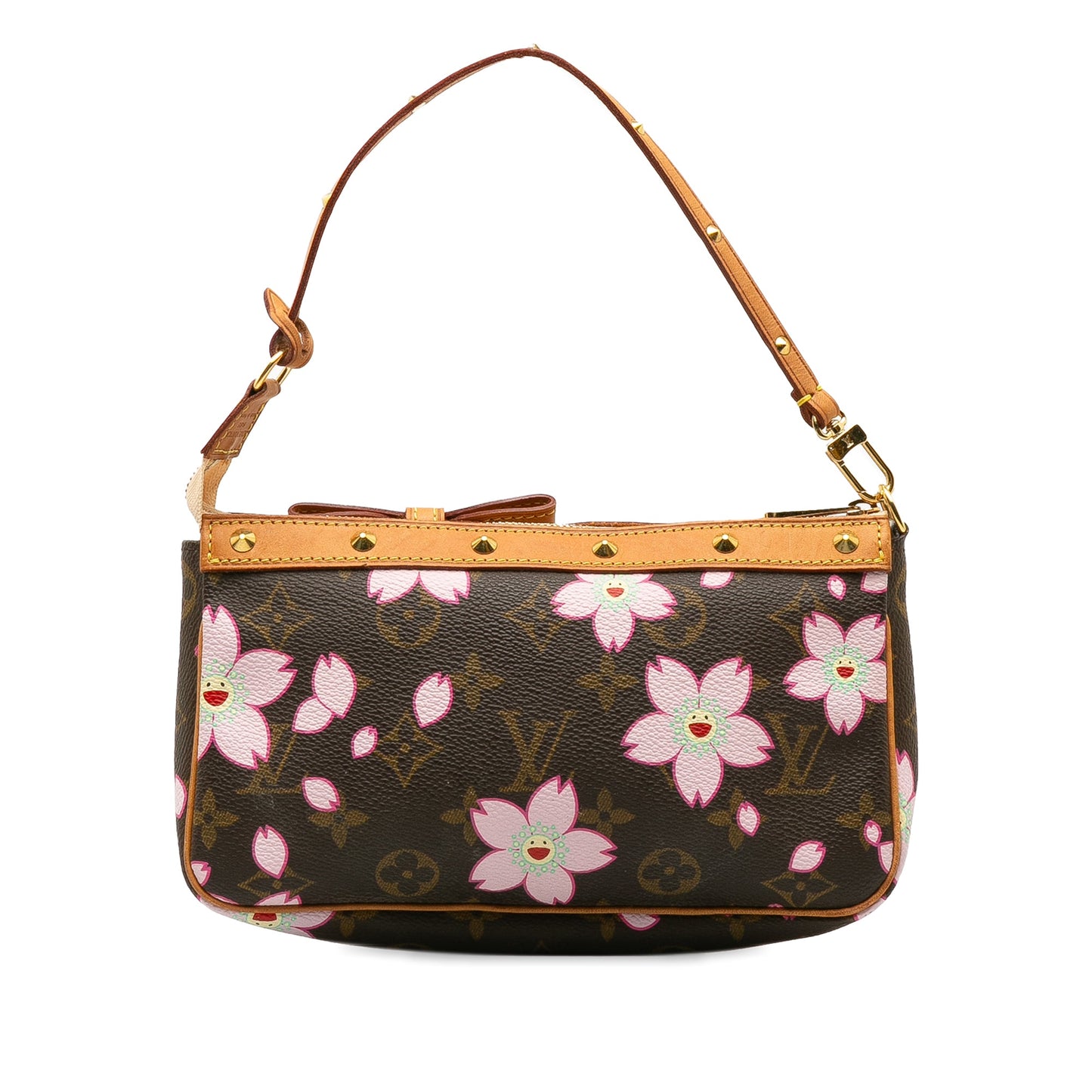 Brown Louis Vuitton x Takashi Murakami Monogram Cherry Blossom Pochette Accessoires Shoulder Bag