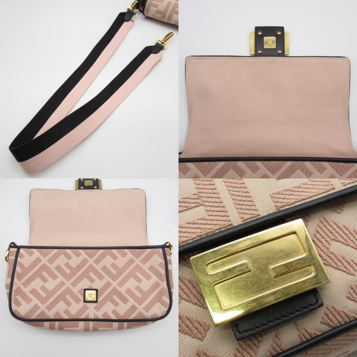 FI FENDI MANMABACKET SHOLDER BAG SHOLDER BAG LEADER CANDY LADY BLACK/ROSE 8BR600