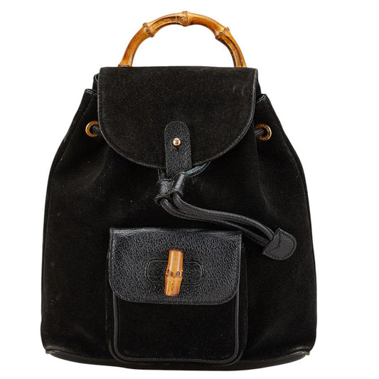 Gucci Bamboo Leather Suede Backpack