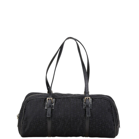 Celine C Macadam Canvas Leather Handbag Mini Boston Bag