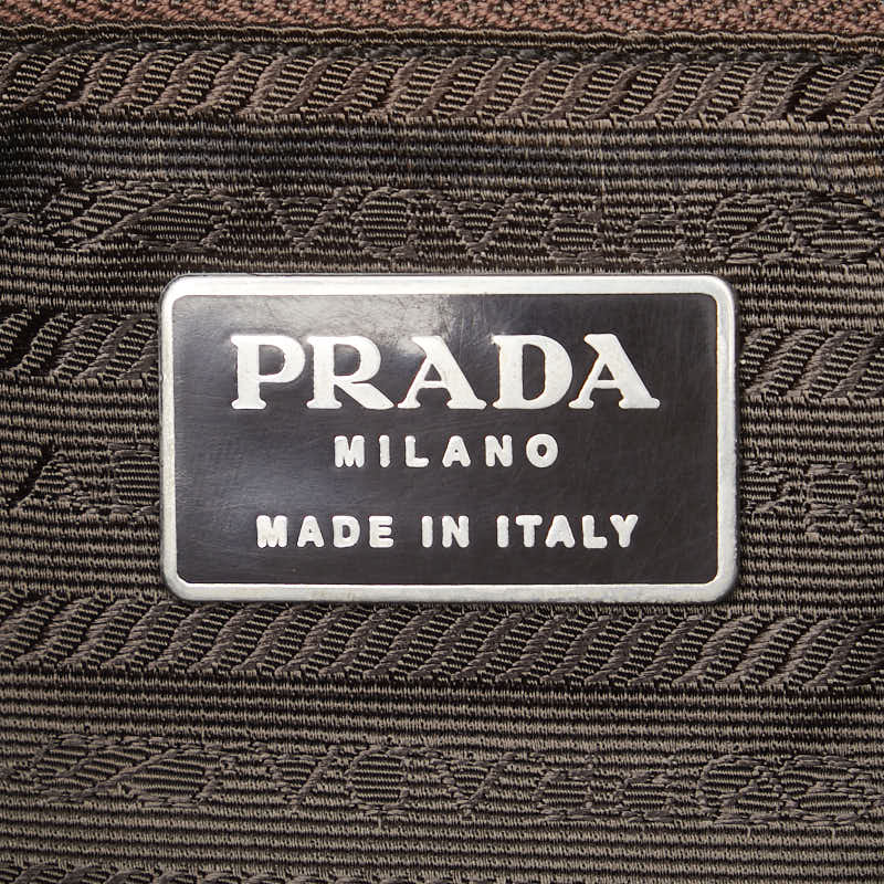 Prada Nylon Leather Triangle Logo Plate Backpack