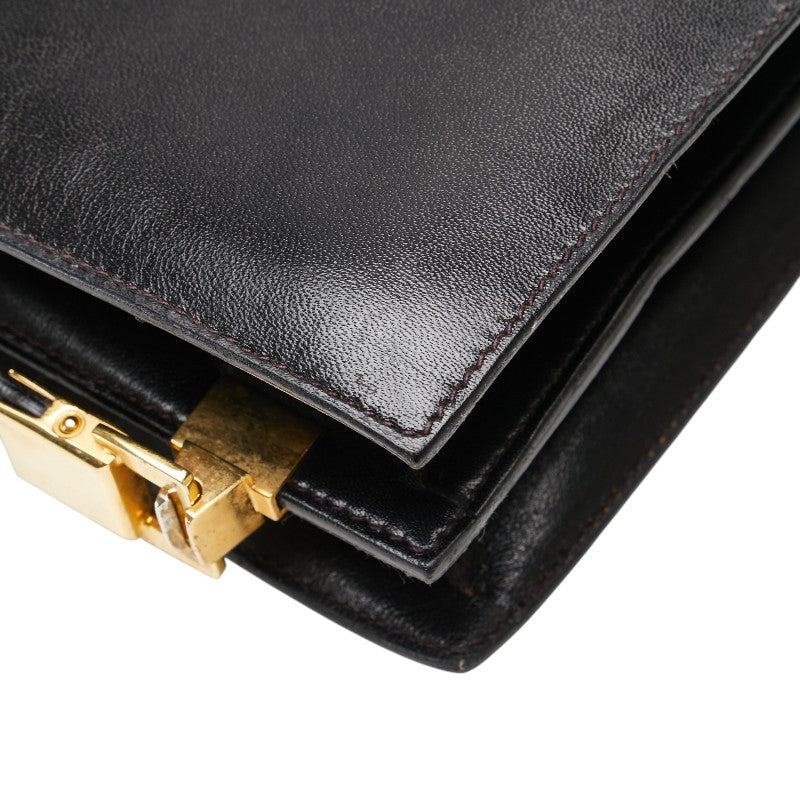 Celine Black Leather Shoulder Bag