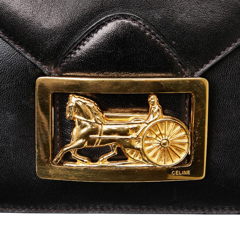 Celine Black Leather Shoulder Bag