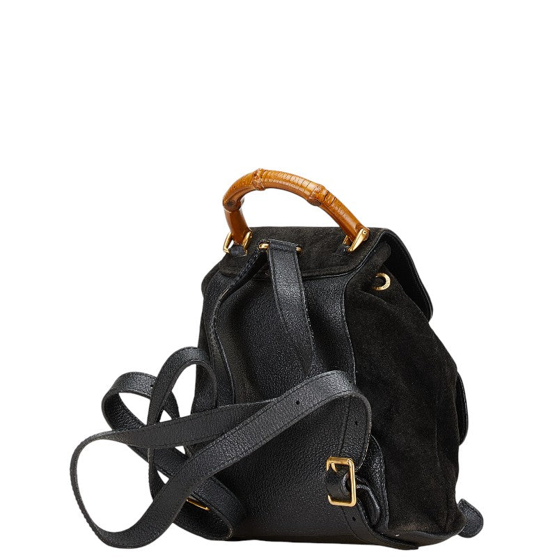 Gucci Leather Suede Bamboo Backpack 00320580030
