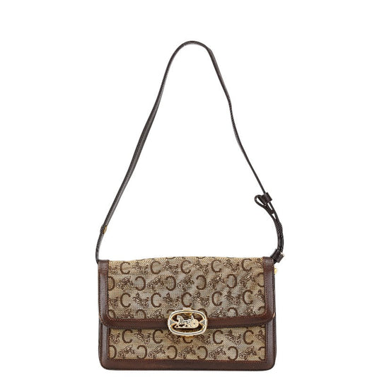 Celine C Macadam Canvas Leather Shoulder Bag