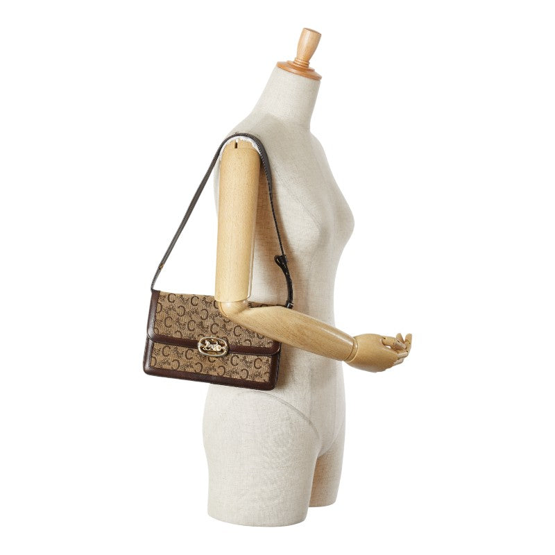 Celine C Macadam Canvas Leather Shoulder Bag