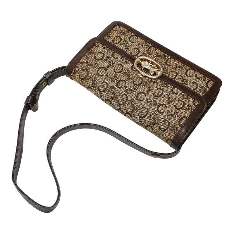 Celine C Macadam Canvas Leather Shoulder Bag
