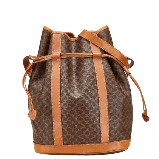 Celine PVC Leather Macadam Shoulder Bag