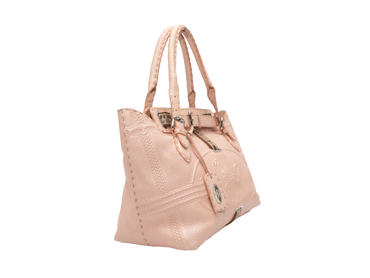 Pink Fendi Selleria Villa Borghese Tote Bag