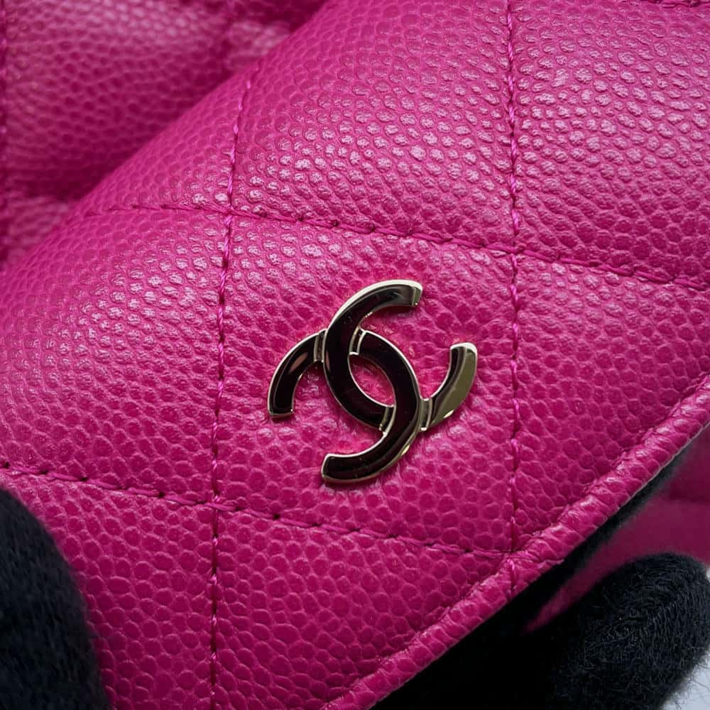 CHANEL 2way Backpack Shoulder Bag Fuschia Pink AP3753 Caviar Leather