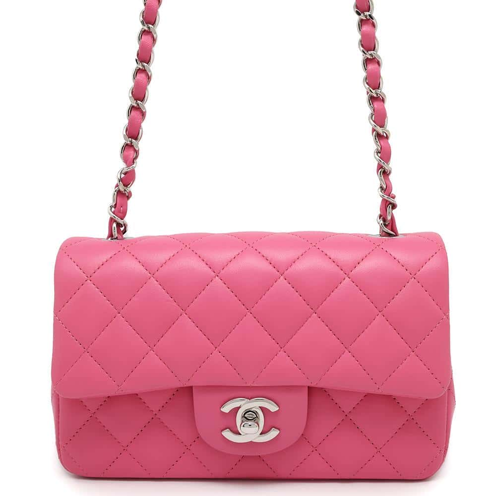 CHANEL Mini Matelasse ChainShoulder Bag PinkA69900 Lambskin