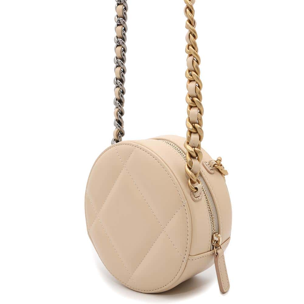 CHANEL 19 Round 2wayShoulder BeigeAP0945 Lambskin