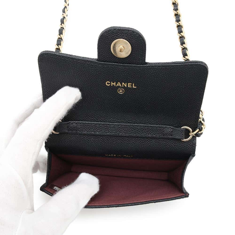 CHANEL Matelasse ChainShoulder Bag BlackAP2727 Caviar Leather