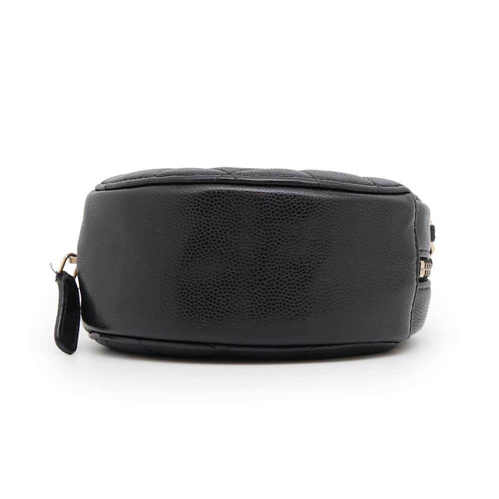 CHANEL Round Shoulder Bag BlackAP0245 Caviskin Size Mini