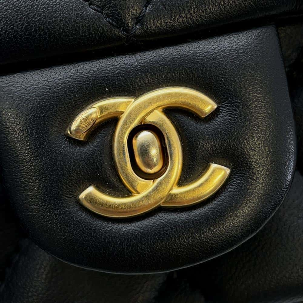 CHANEL Matelasse Heart Bag Charm Chain Shoulder BlackAS3456 Lambskin