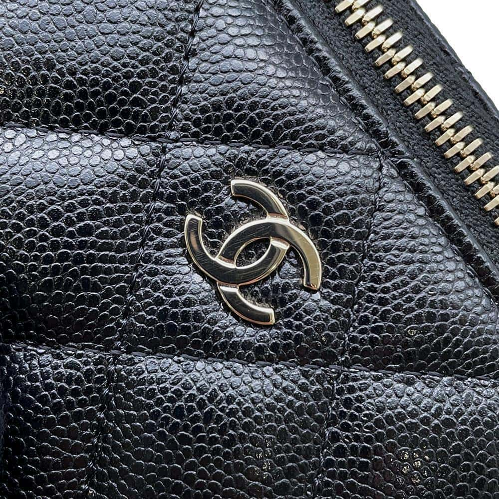 CHANEL Matelasse Vanity ChainShoulder Bag BlackAP1341 Caviar Leather