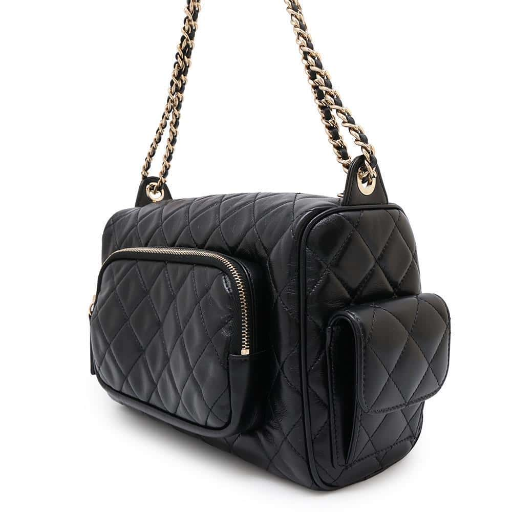 CHANEL Camera Case ChainShoulder Bag BlackAS5156 Shiny Crumple Lambskin