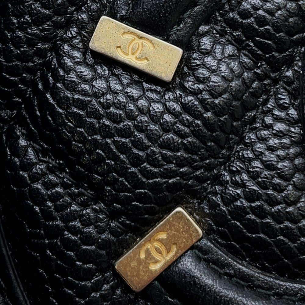 CHANEL CCFiligree Round ChainShoulder Bag BlackAP0365 Caviar Leather