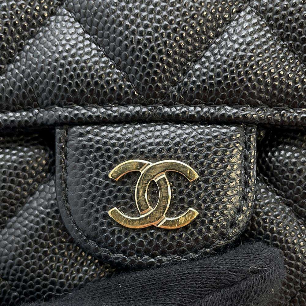 CHANEL Matelasse Flap ChainShoulder Phone Pouch BlackAP2096 Caviar Leather