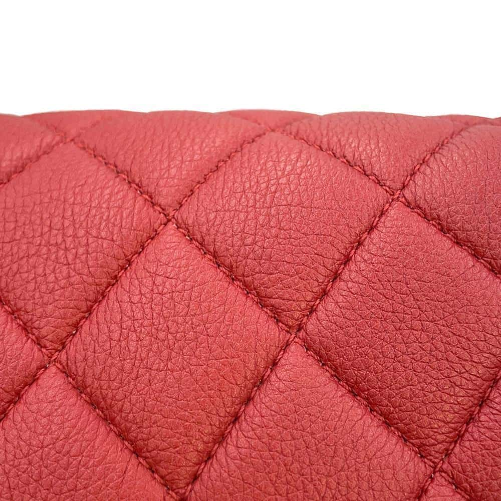 CHANEL Mademoiselle Triple Chain Shoulder Red Leather