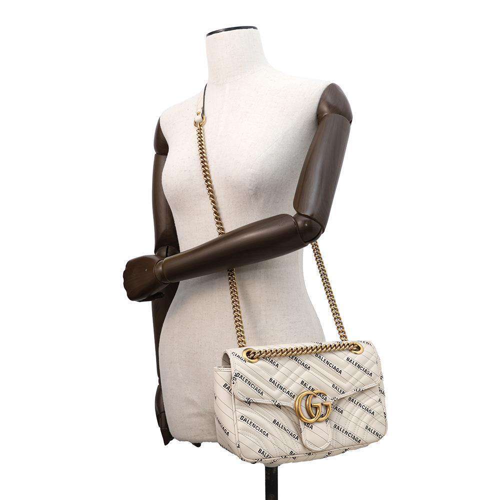 GUCCI GG Marmont Shoulder Bag Hacker Project White443497 Leather