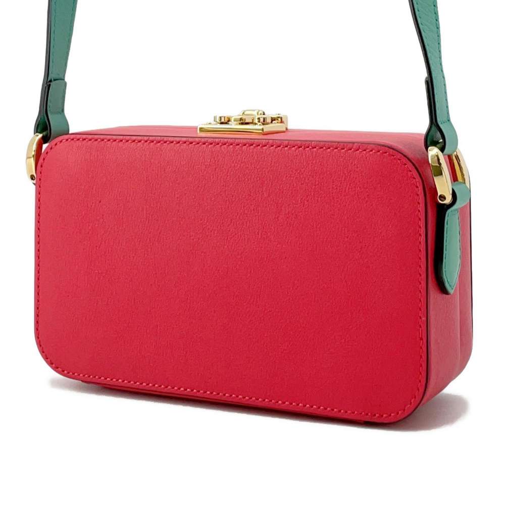 GUCCI Interlocking G Shoulder Bag Red/Green658230 Leather