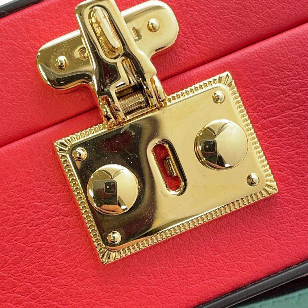 GUCCI Interlocking G Shoulder Bag Red/Green658230 Leather