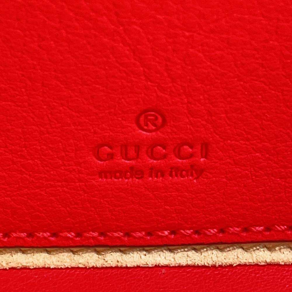 GUCCI Interlocking G Shoulder Bag Red/Green658230 Leather