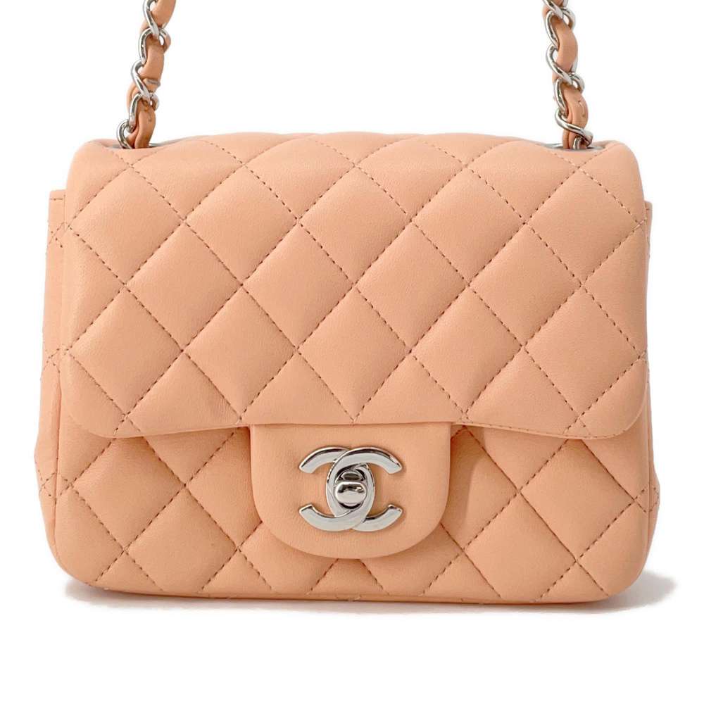 CHANEL Mini Matelasse ChainShoulder Bag PinkA35200 Lambskin Size 18