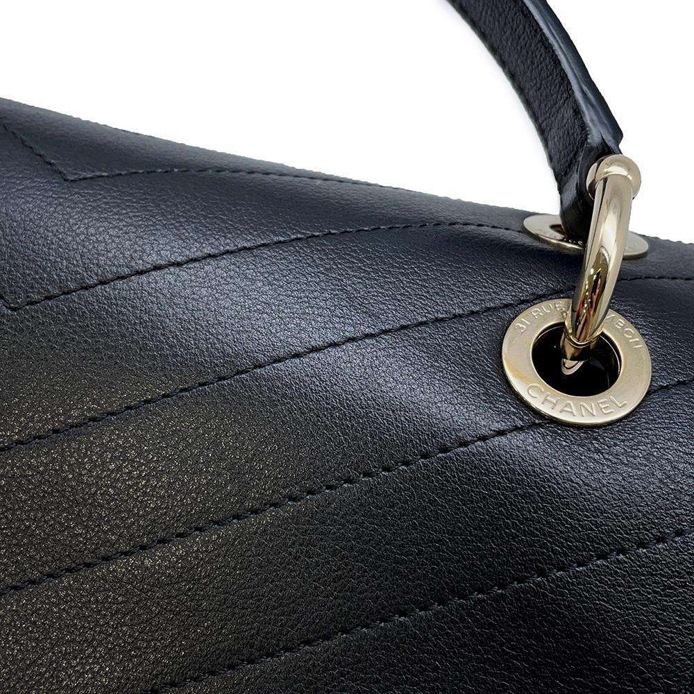 CHANEL V Stitch 2WAY Flap ChainShoulder Bag BlackA57147 Leather