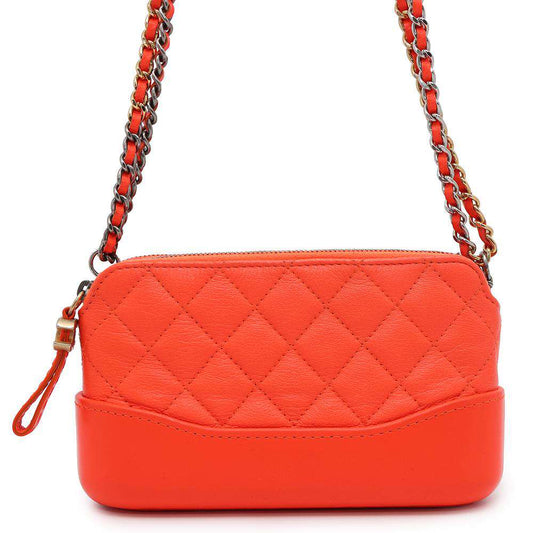 CHANEL Gabriel de Mini Chain Shoulder Bag OrangeA94505 Leather