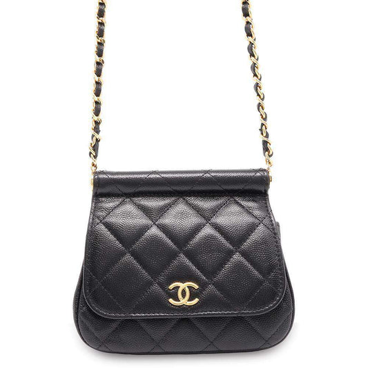 CHANEL Matelasse Flap ChainShoulder Bag BlackAP3004 Caviar Leather