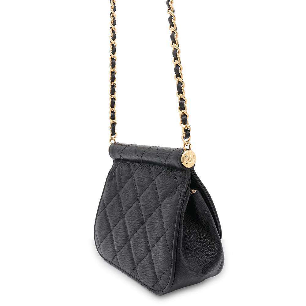 CHANEL Matelasse Flap ChainShoulder Bag BlackAP3004 Caviar Leather