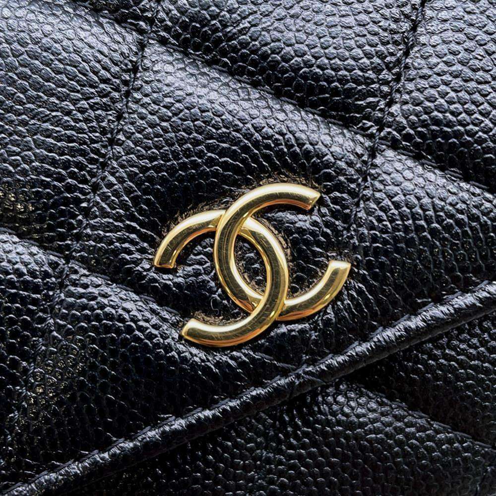 CHANEL Matelasse Flap ChainShoulder Bag BlackAP3004 Caviar Leather