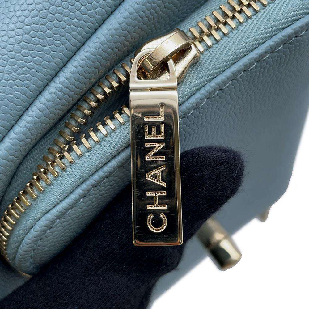 CHANEL Business Affinity 2WAY ChainShoulder Bag Light BlueA93749 Caviar Leather Size Small