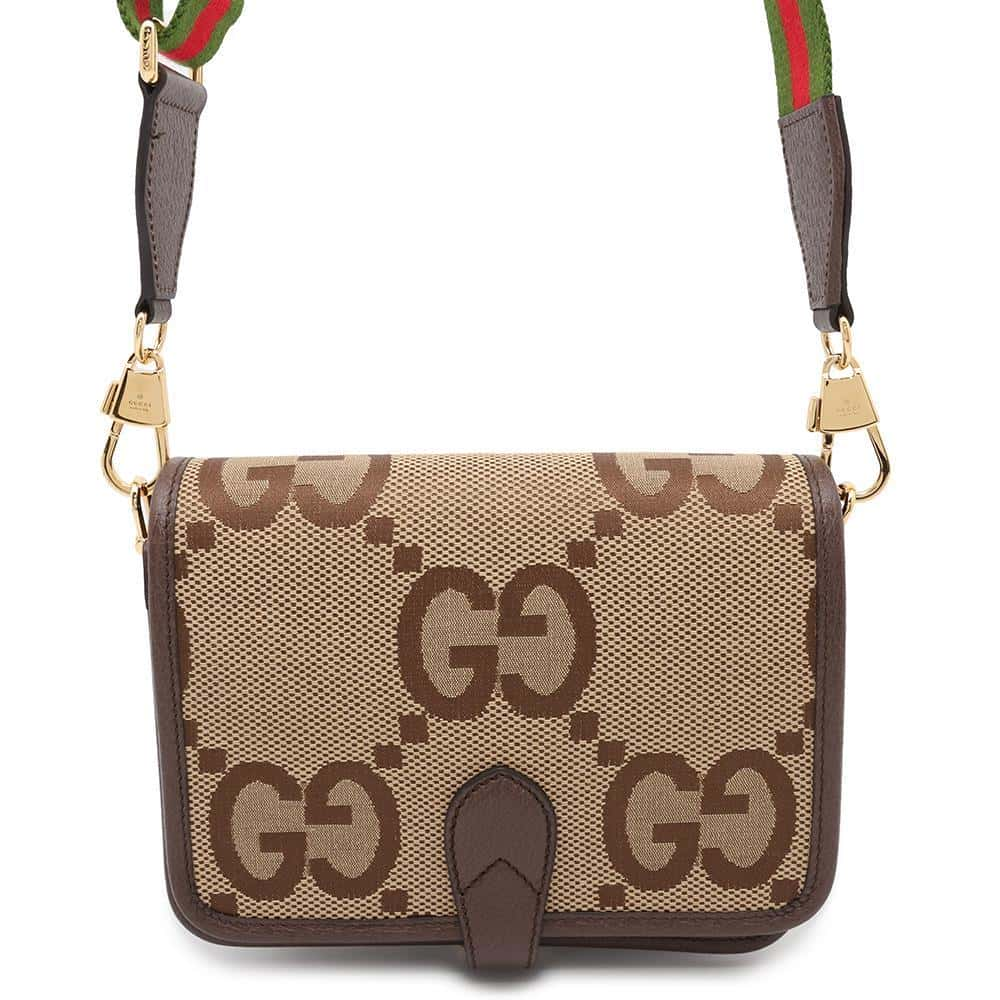 GUCCI Jumbo GG Shoulder Bag Brown699438 Canvas Leather