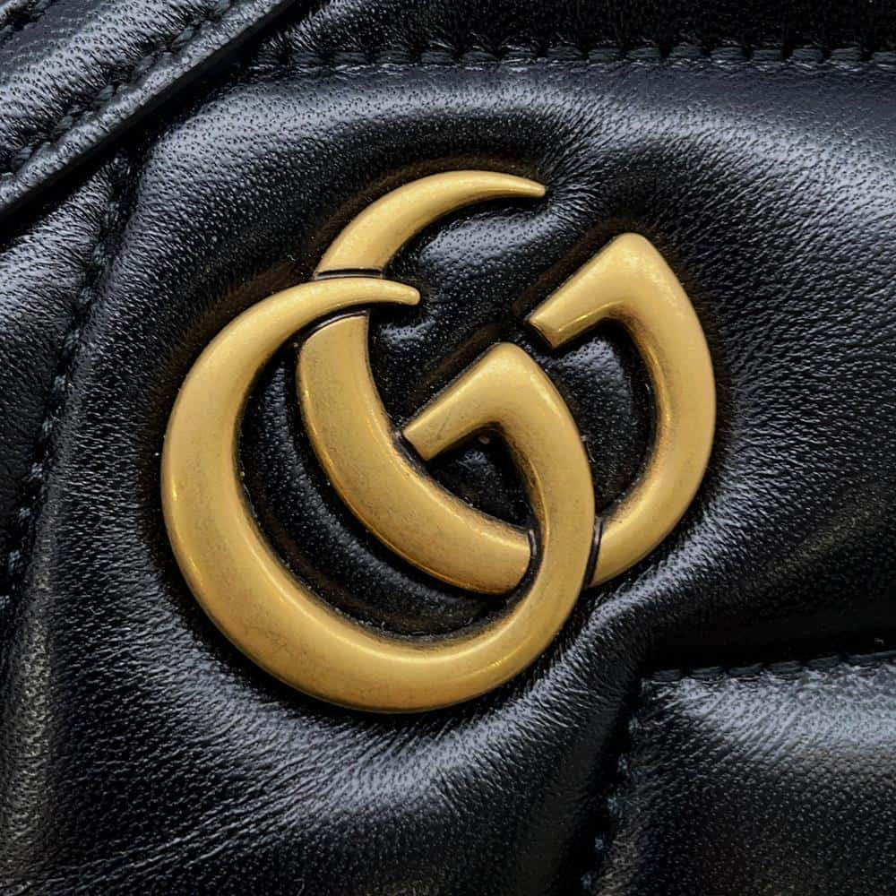 GUCCI GG Marmont Small Shoulder Bag Black777263 Leather