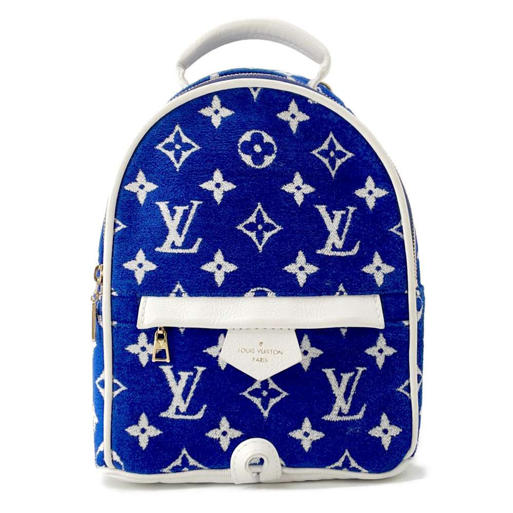 LOUIS VUITTON LV Match Palm Springs Backpack MINI Blue/WhiteM46207 Monogram・Jacquard Velvet Size Mini