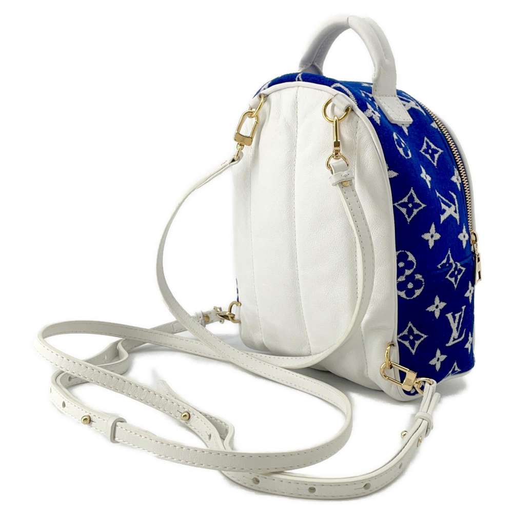 LOUIS VUITTON LV Match Palm Springs Backpack MINI Blue/WhiteM46207 Monogram・Jacquard Velvet Size Mini