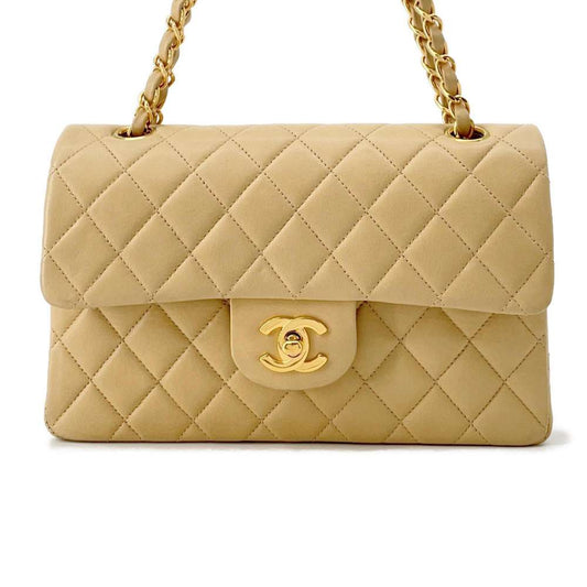 CHANEL Matelasse ChainShoulder BeigeA01113 Lambskin Size 23