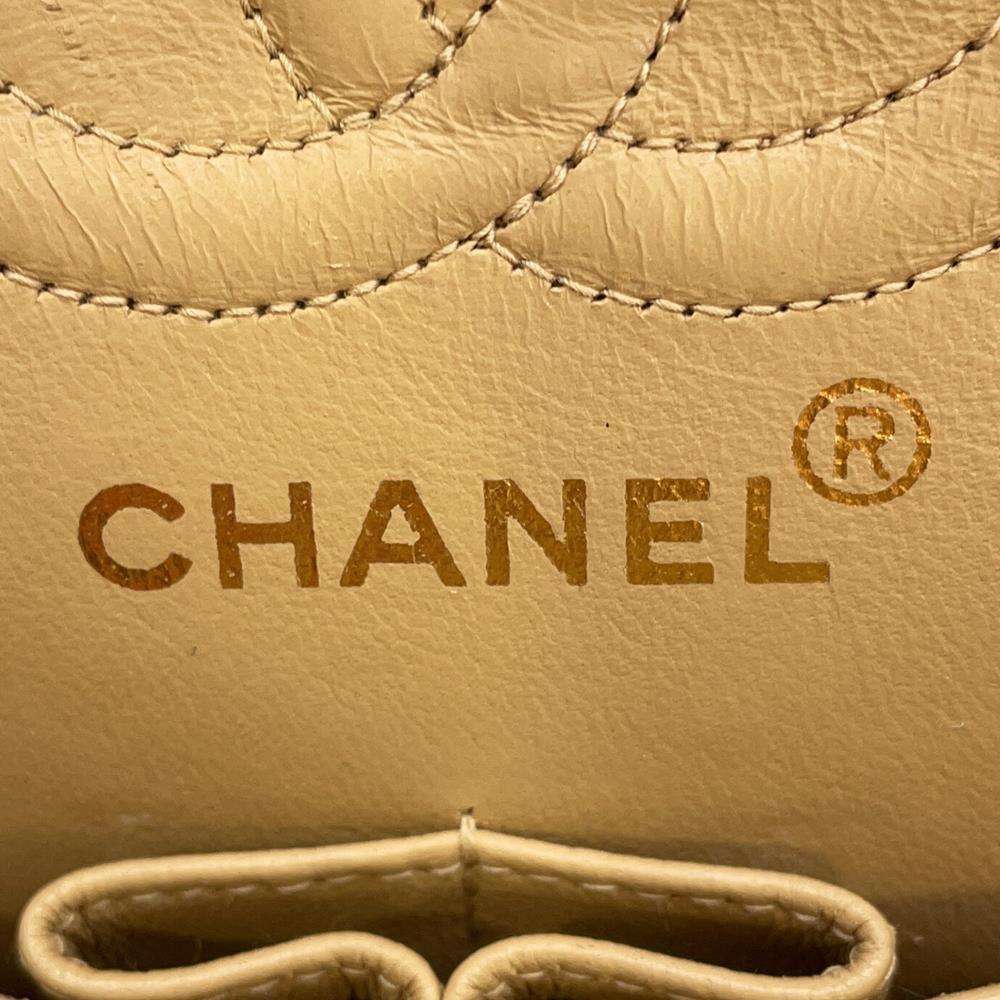 CHANEL Matelasse ChainShoulder BeigeA01113 Lambskin Size 23