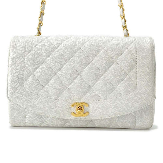 CHANEL Diana 2wayChainShoulder WhiteA01165 Caviar Leather