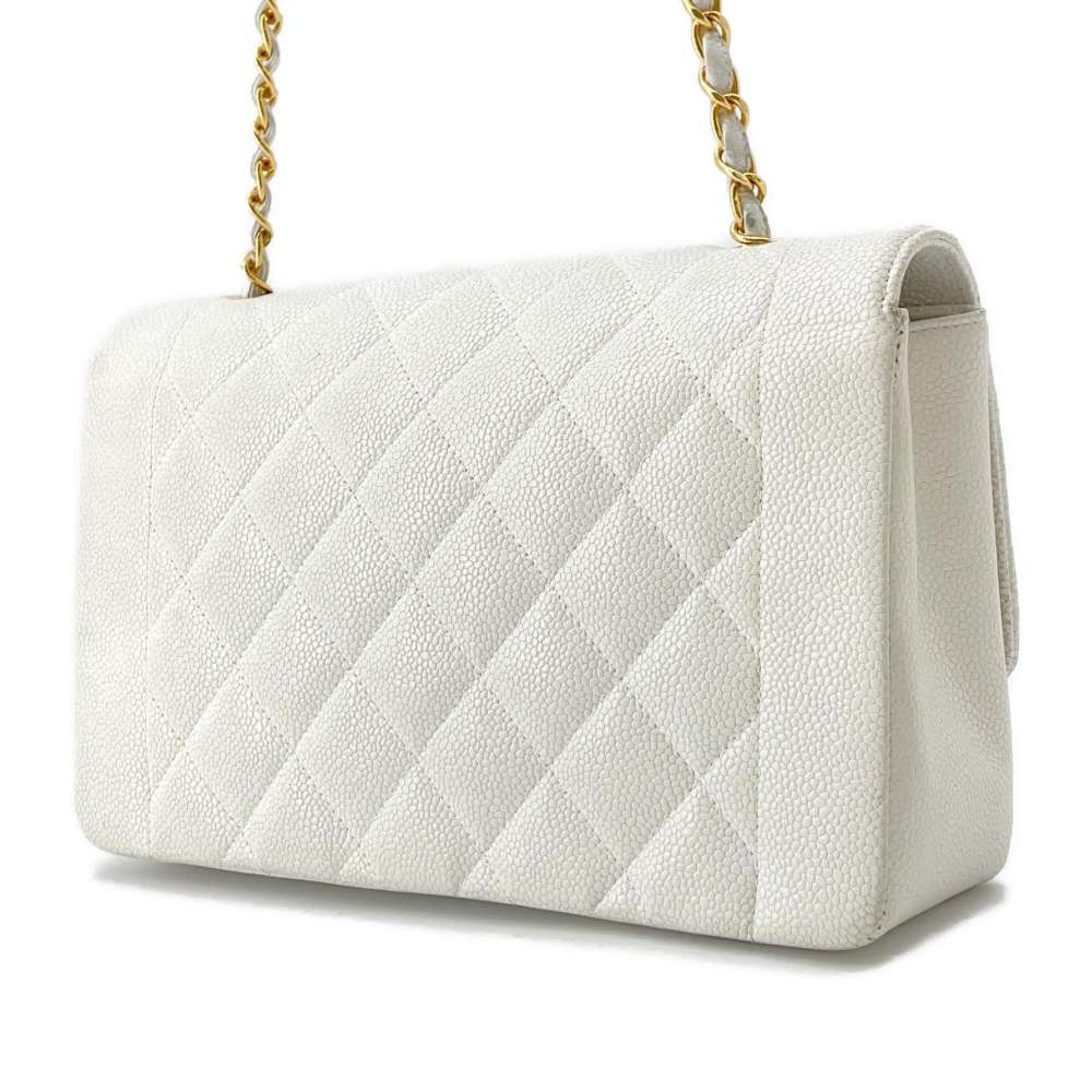 CHANEL Diana 2wayChainShoulder WhiteA01165 Caviar Leather